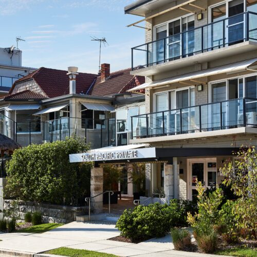 A view of the outside of the South Pacific Private facility in Curl Curl, Northern Beaches